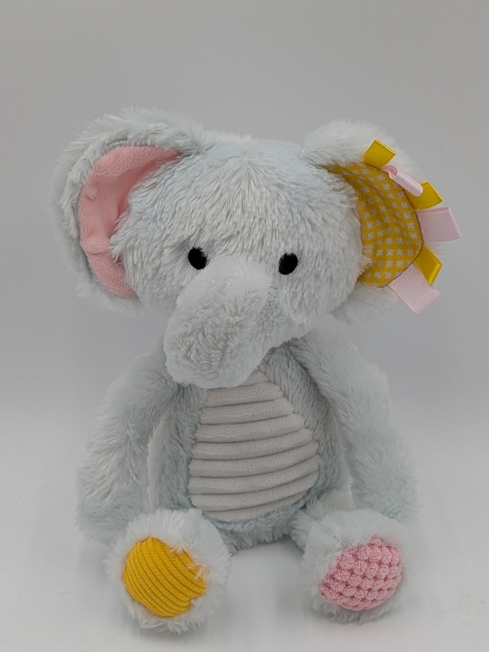 Make Believe Ideas Elephant Plush Stuffed Baby Toy Tag Crinkle Ear Rattle 2021